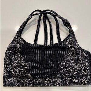Lululemon Black and White Strappy Sports Bra